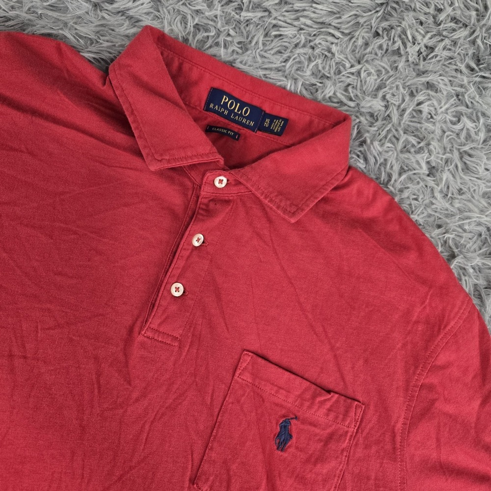 Polo Ralph Lauren Mens XL Red Short Sleeve Cotton Classic‎ Fit Polo
